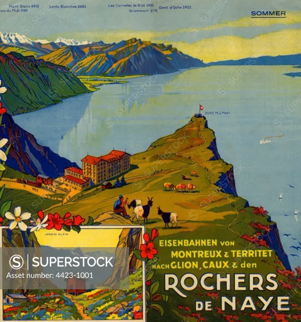 Brochure from 1916 for Rochers de Naye, SWitzerland.