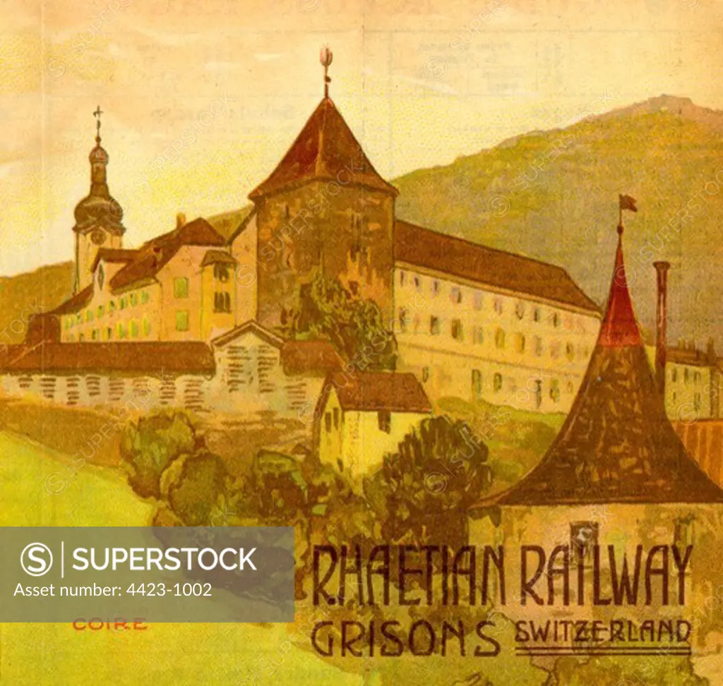 Pamphlet from 1916 titled 'Rhaetian Railway'.
