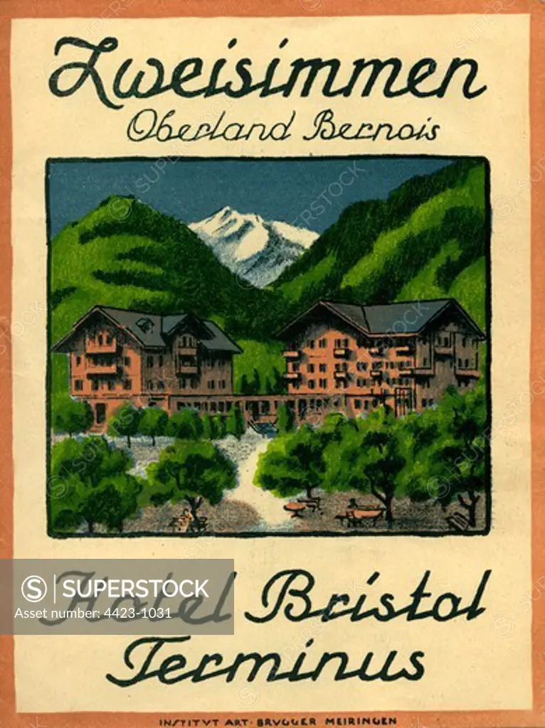 Brochure from 1947 for Hotel Bristol Terminus, Switzerland.