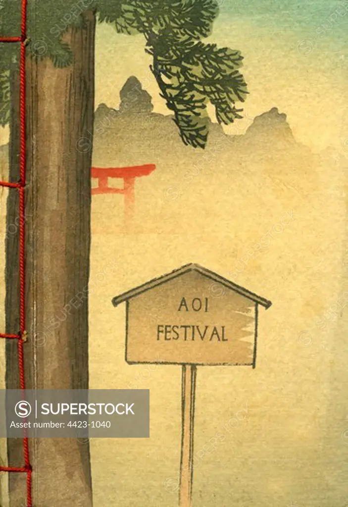 Illustration from 1932 titled 'AOI Festival'.