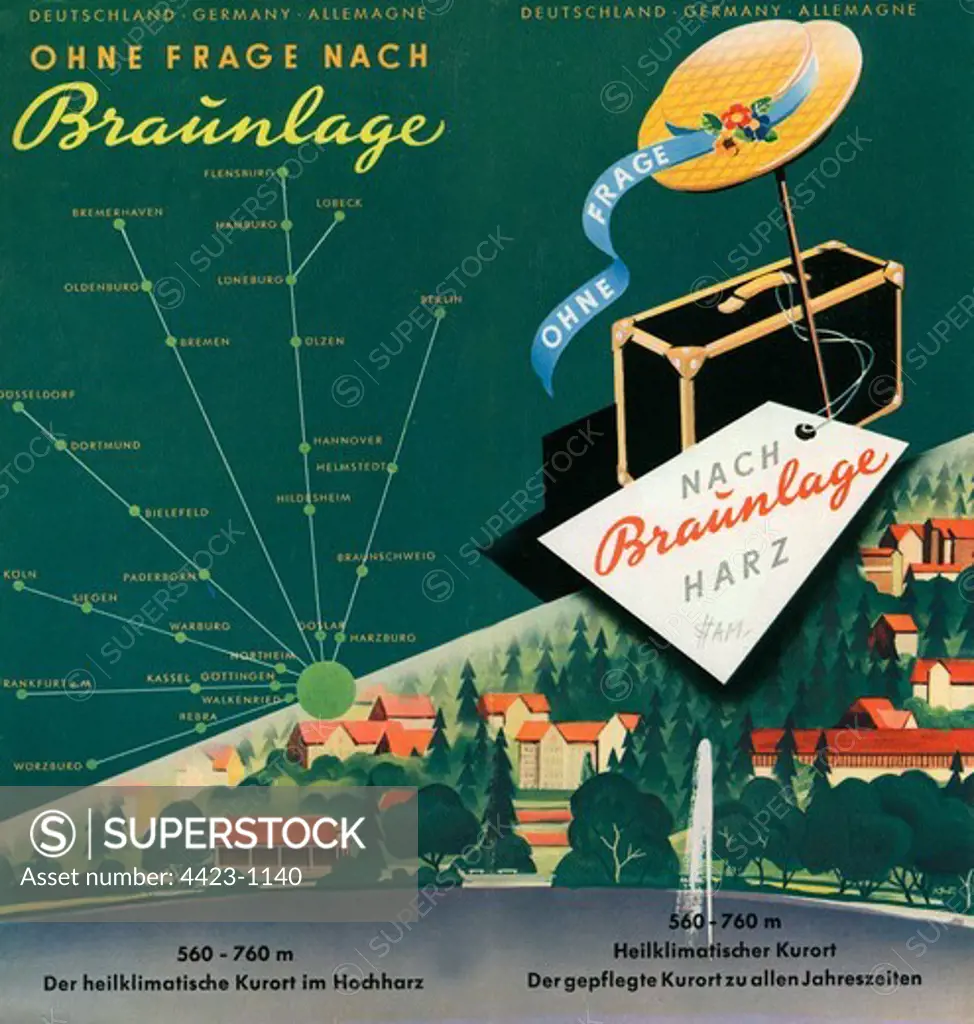 Brochure from 1954 titled 'Ohne Frage Nach Braunlage Harz'.