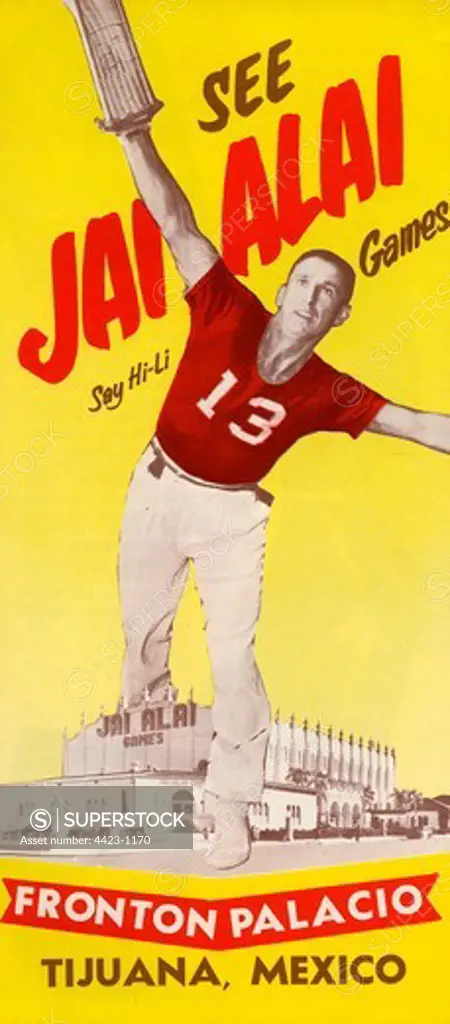 Brochure from 1956 titled 'See Jai Alai Games, Fronton Palace'.