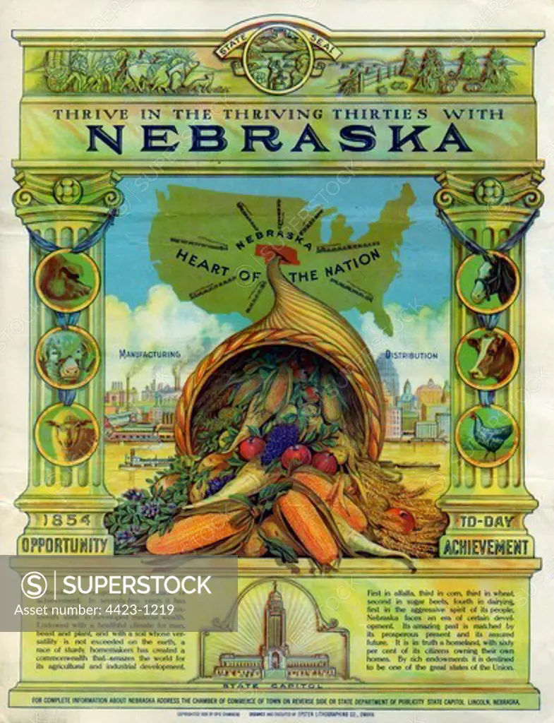 Brochure from 1930 for Nebraska, USA.