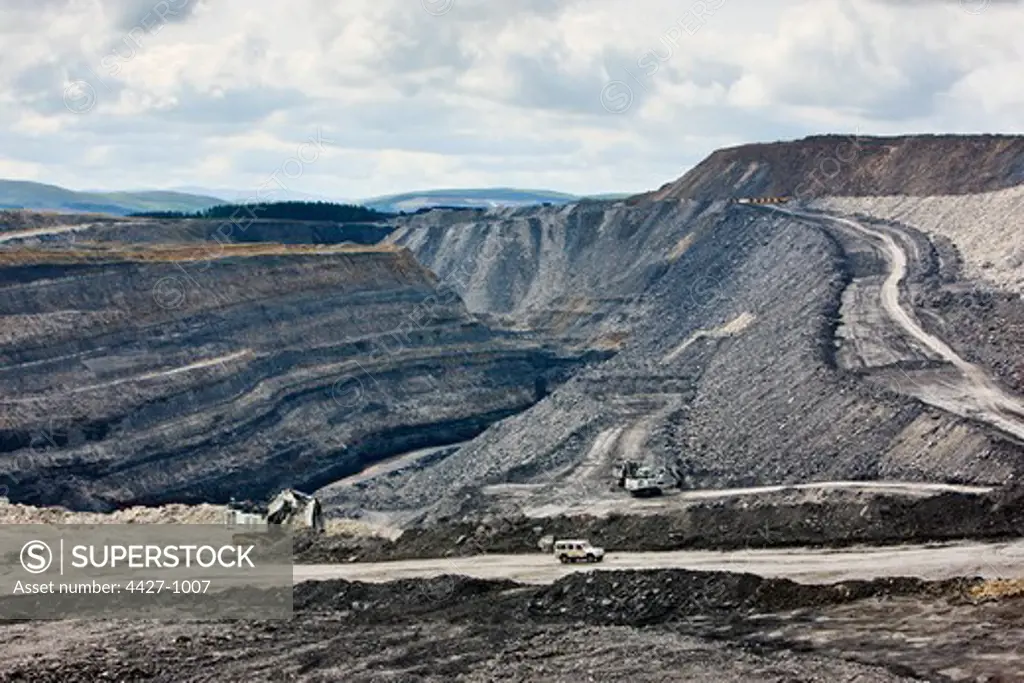 Open cast coal mining in South Lanarkshire, Scotland