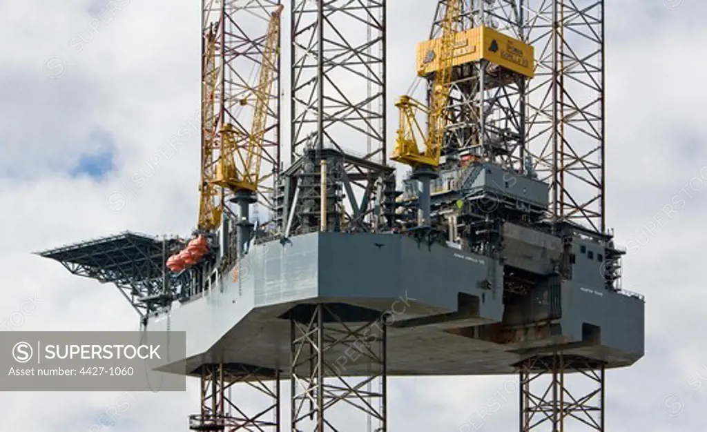 Jackup oil drilling platform at Dundee Docks, Scotland