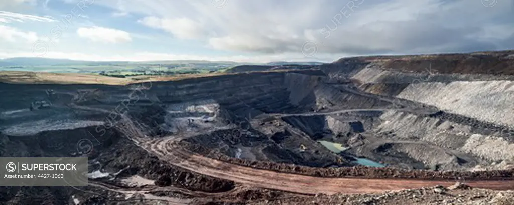 Open cast coal mining operated by Scottish Coal in South Lanarkshire, Scotland