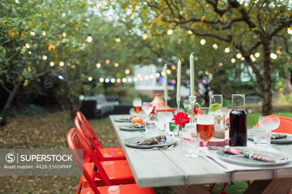 Dinner garden party table
