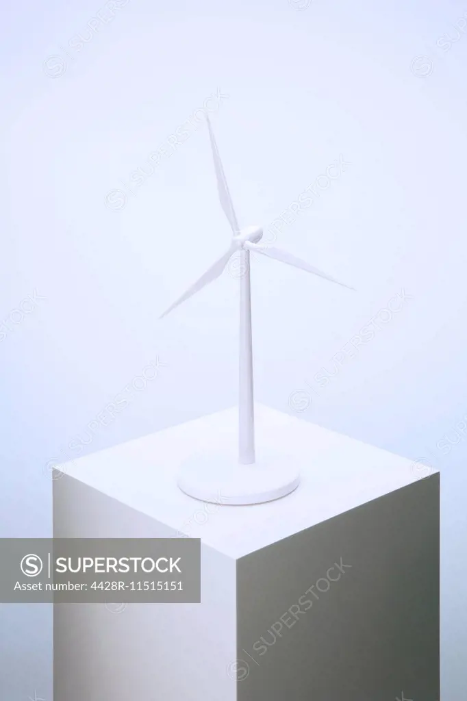 Wind turbine model sitting on pedestal