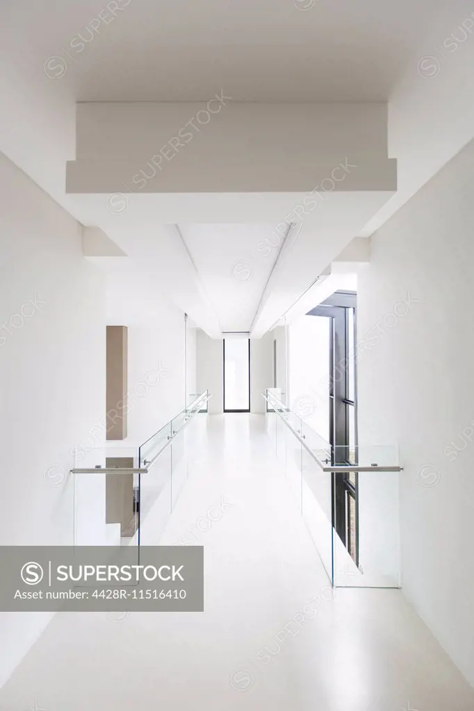 White modern house corridor