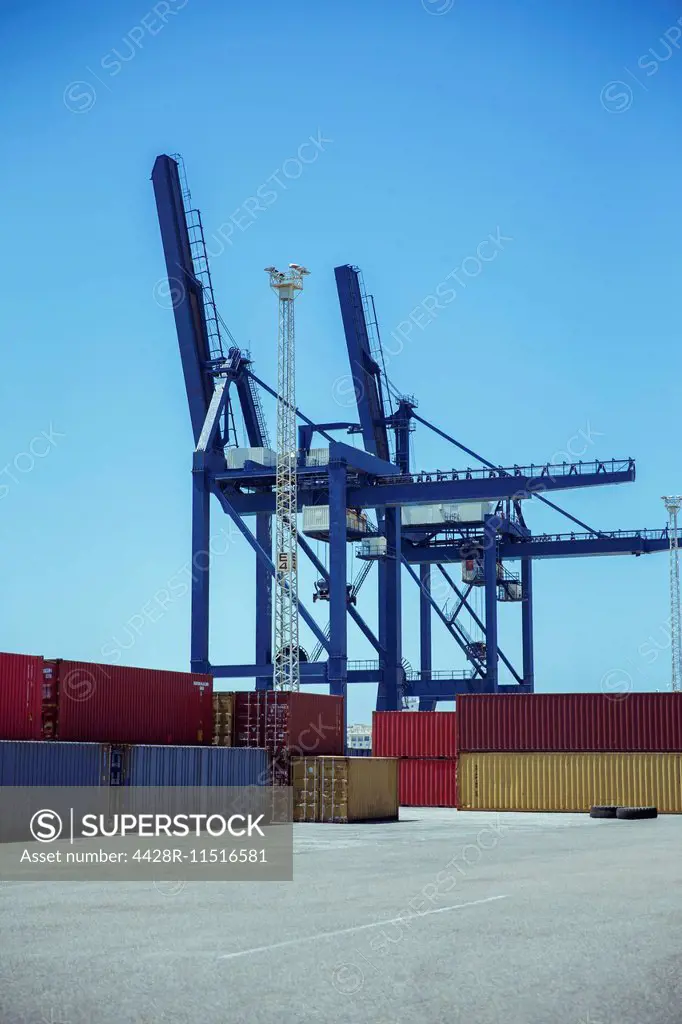 Cranes over cargo containers