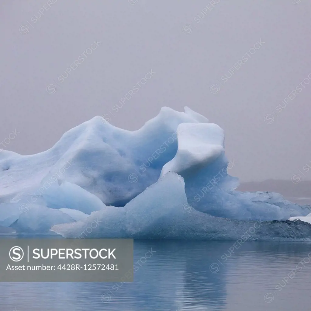 Blue iceberg formation, Jokulsarlon, Iceland