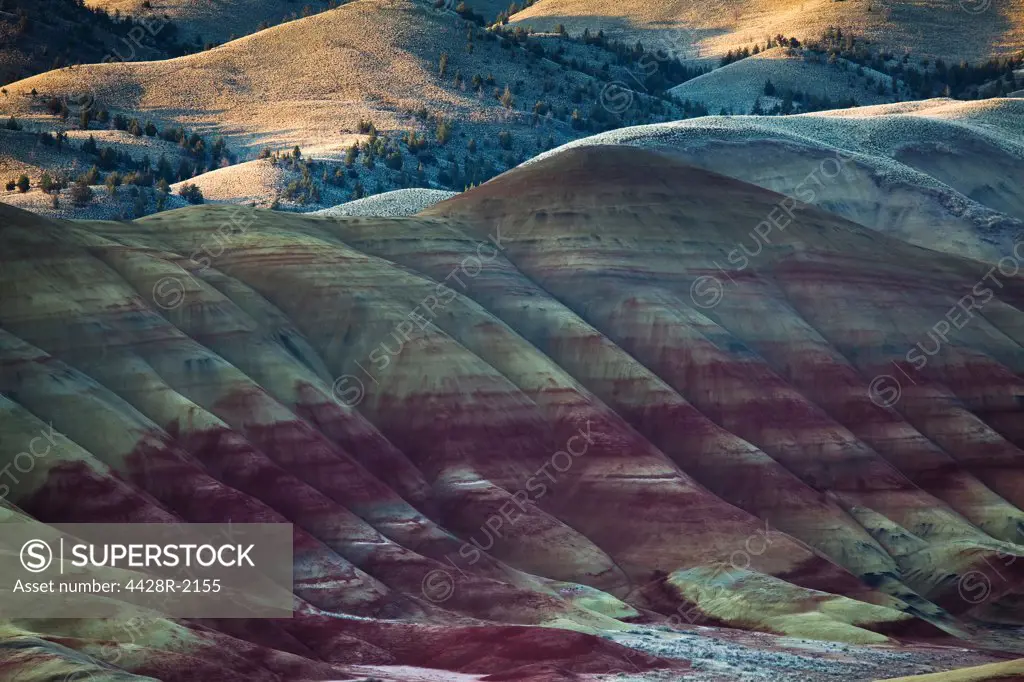 Painted Hills, near Mitchell, Oregon, USA, View of Painted Hills in Oregon