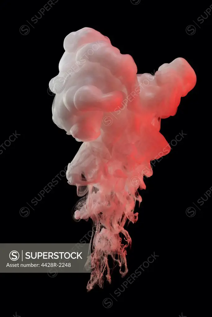 Red smoke cloud