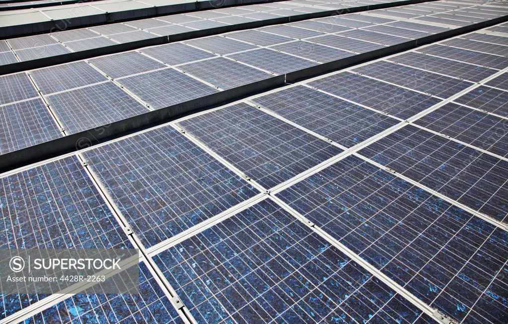 Spain, Close up of solar panels