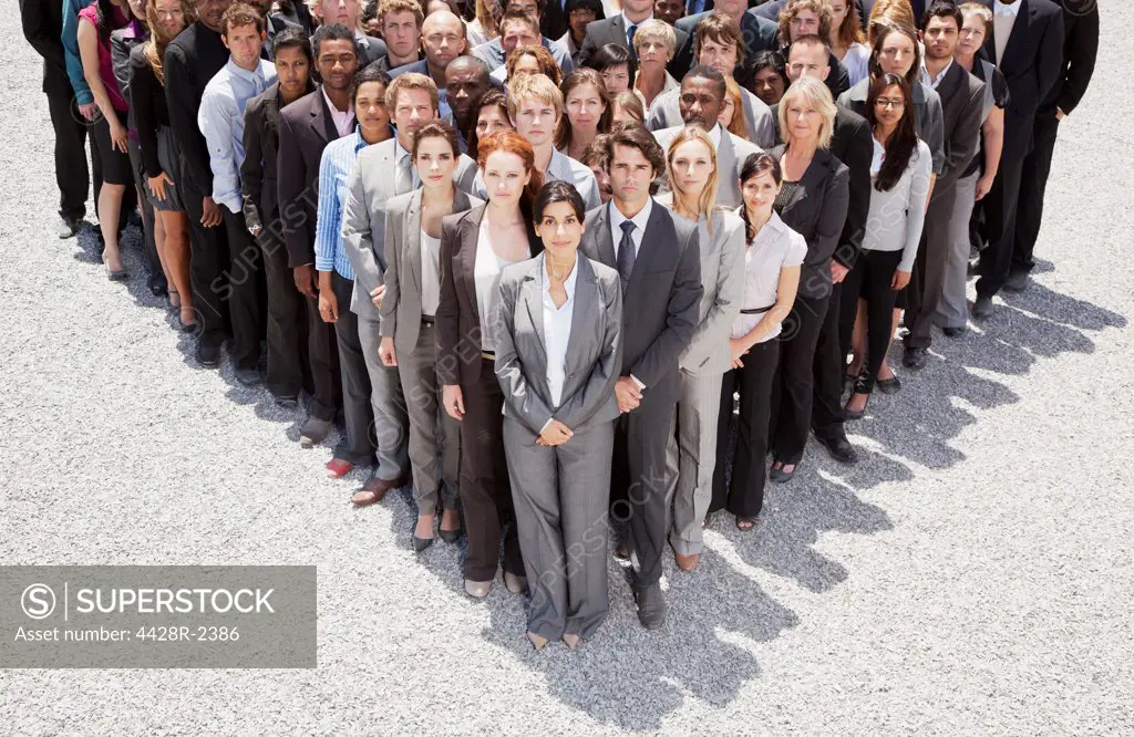 Cape Town, South Africa, Portrait of business people forming triangle