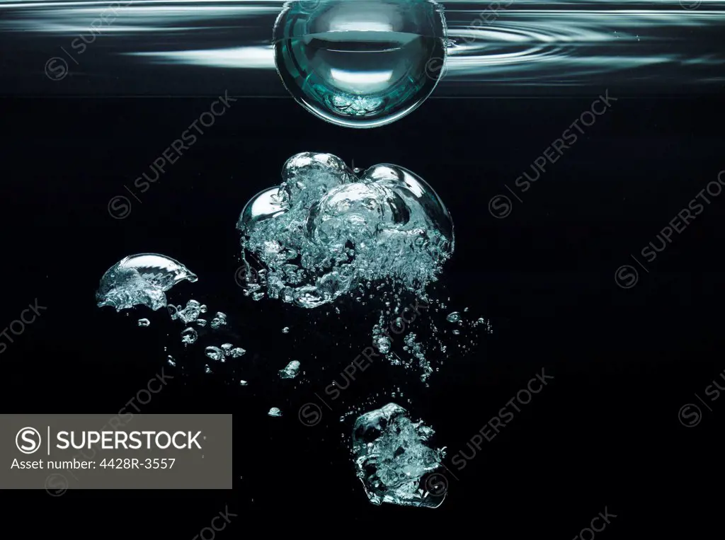 Bubbles floating underwater,Studio