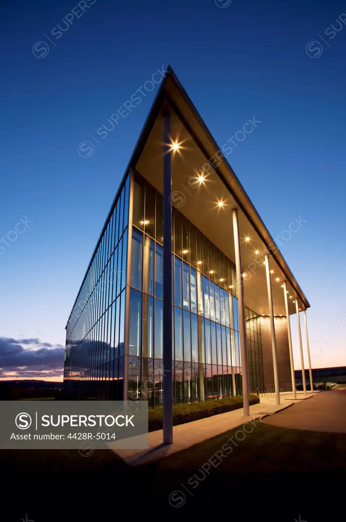 Modern building and sunset sky,Farnborough, United Kingdom