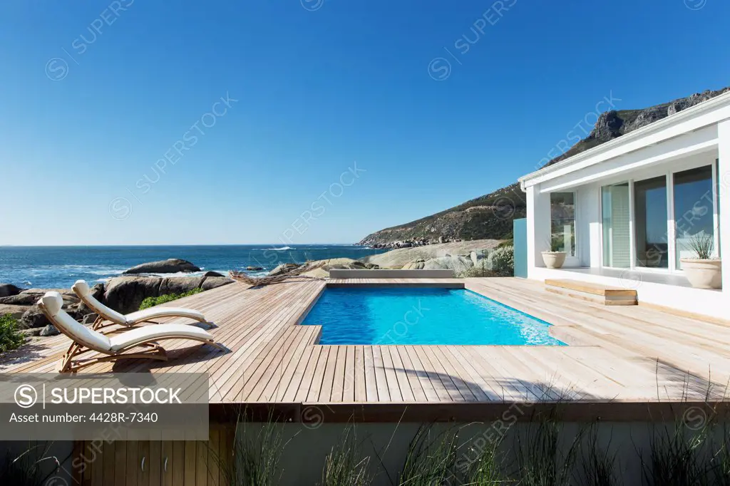 Luxury swimming pool with ocean view