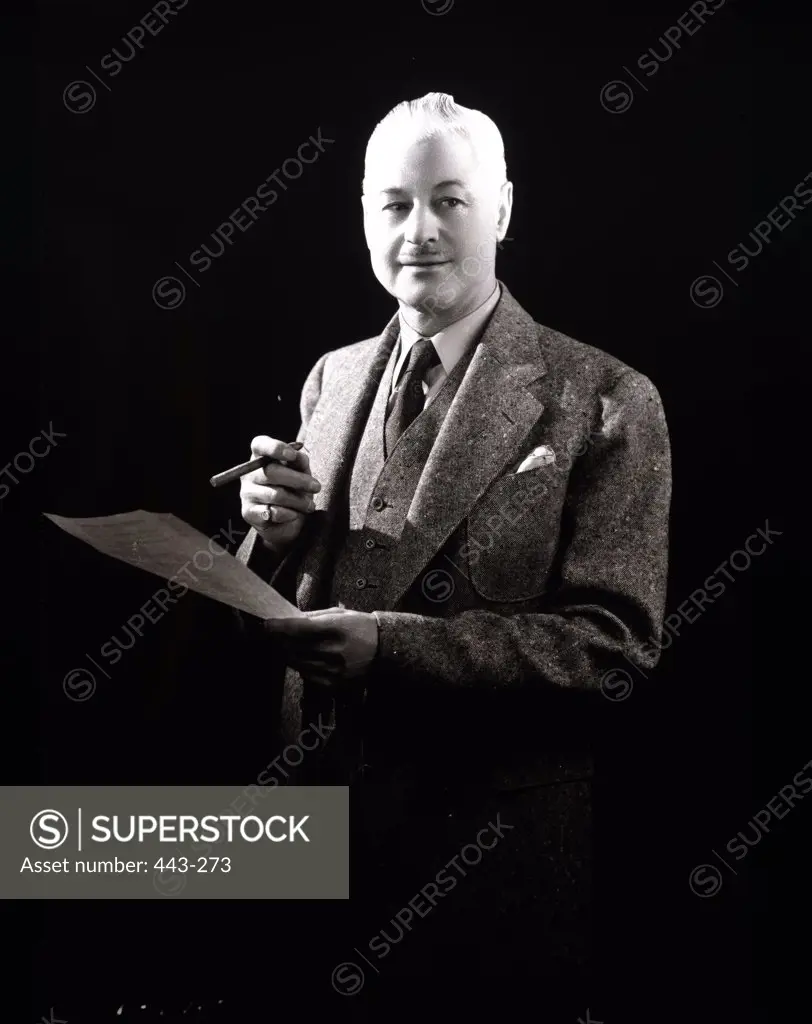 Portrait of a businessman holding a cigarette