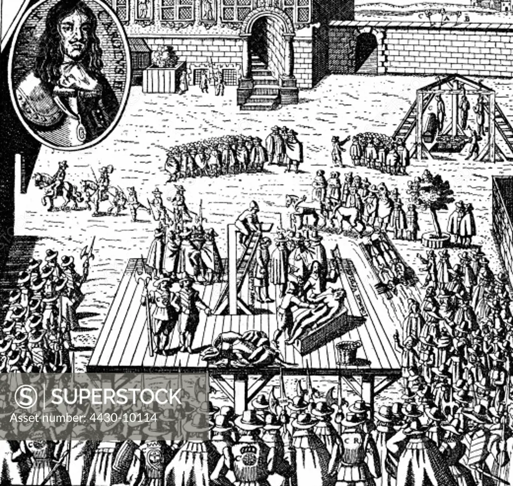 justice penitentiary system hanging execution of rioting Quaker London 4.2.1661 contemporary German leaflet,