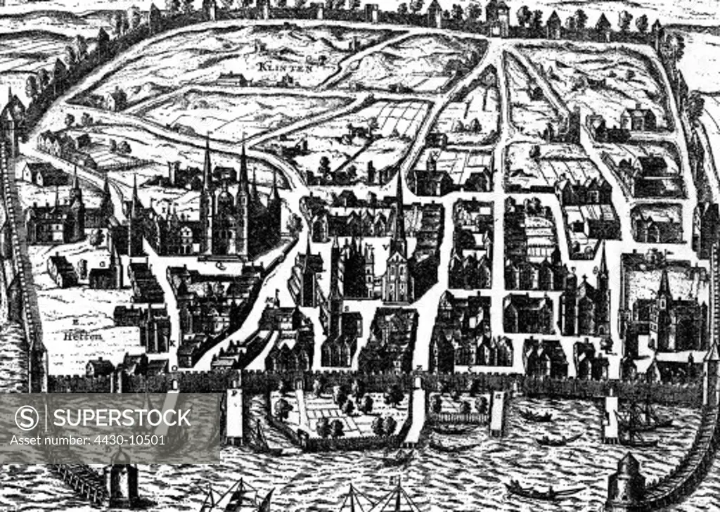 geographie/travel Sweden Visby view engraving circa 1580 atlas of Braun and Hogenberg Gotland Baltic Sea harbour Hanseatic League 16th century,