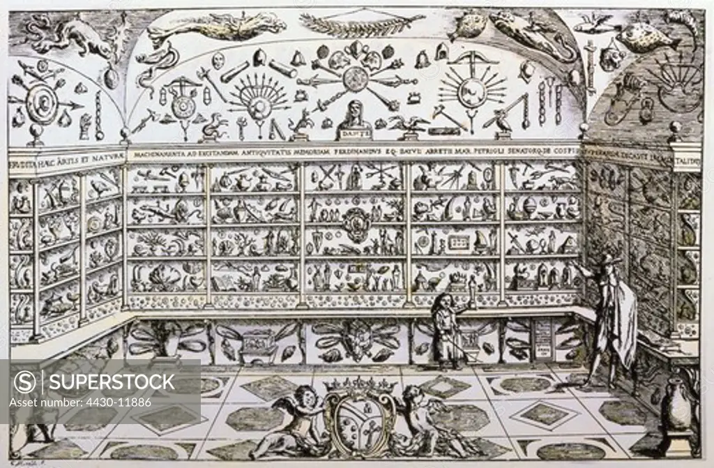 science museums ""Museum Cospino"" copper engraving Rome 1677 private collection,