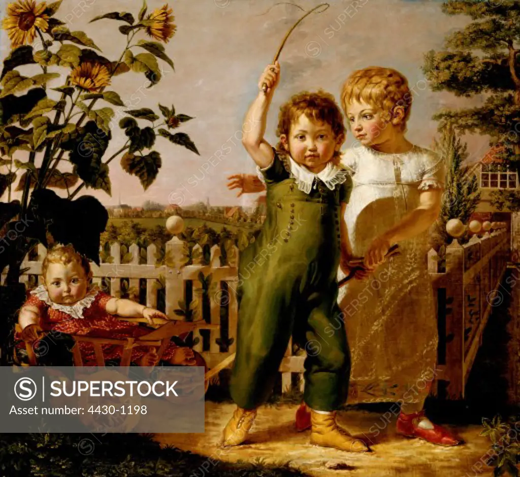 fine arts, Runge, Philipp Otto (1777 - 1810), painting ""The Hulsenbeck Children"", 1806, Kunsthalle Hamburg, Germany,
