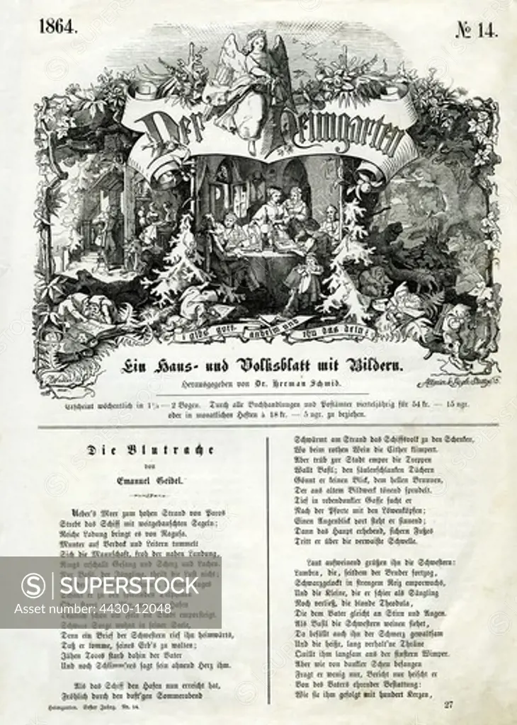 press/media journals/magazines ""Der Heimgarten"" number 14 1864,