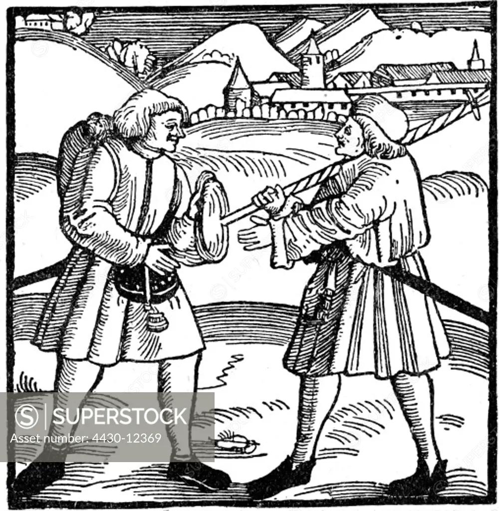 events, German Peasants' War 1524 - 1526, peasant agitator, woodcut,