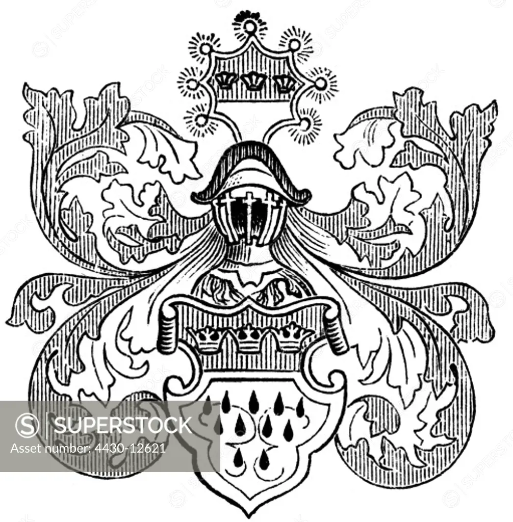 heraldry, coat of arms, Germany, city arms, Cologne, wood engraving, 1892,