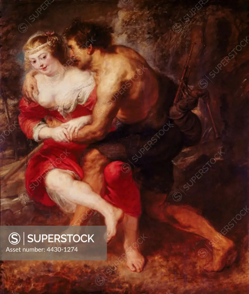 fine arts, Rubens, Peter Paul (1577 - 1640), painting, ""Shepherd's Scene"", oil on panel, circa 1638/1640, Alte Pinakothek, Munich,