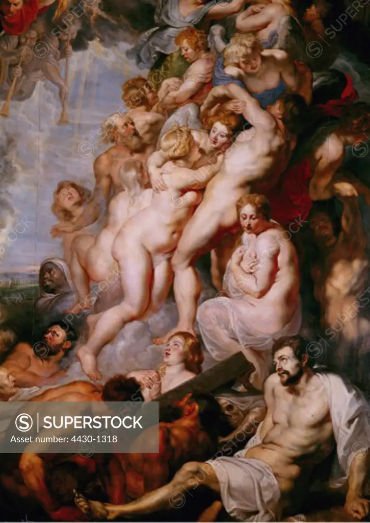 fine arts, Rubens, Peter Paul (1577 - 1640), painting, ""Final Judgement"", 1615/1616, detail,