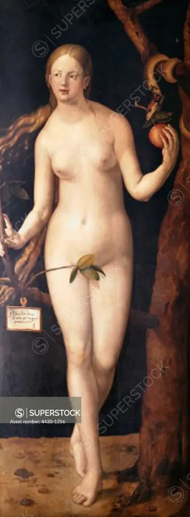 fine arts, D™rer, Albrecht, (1471 - 1528), painting, ""Eve"", 1507, oil on panel, 209 cm x 83 cm, Prado, Madrid,