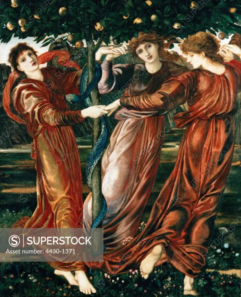 fine arts, Burne-Jones, Edward, ""Garden of the Hesperides"", 1869/1873,