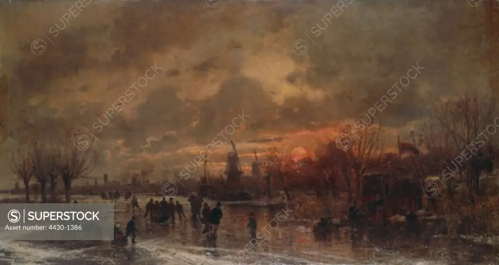fine arts, Stademann, Adolf (1824 - 1895), painting ""Winterabend"" (Winter Evening), circa 1884, Munich, Meiserstrasse depot,
