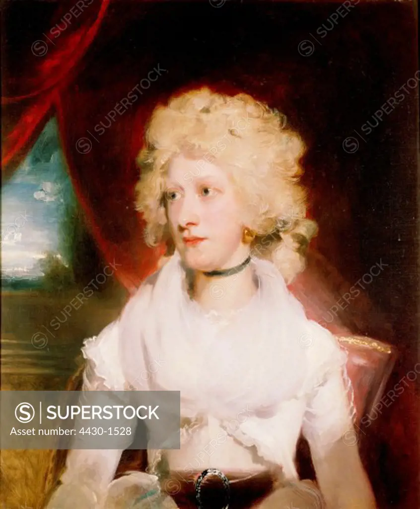 fine arts, Lawrence, Sir Thomas, (1769 - 1830), painting, ""Miss Martha Curry"", 1789, oil on canvas, 76 cm x 64 cm, Prado, Madrid,