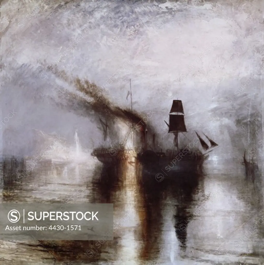 fine arts, Turner, William (1775 - 1851), painting, ""Burial at Sea"", 1842, Tate Gallery, London,