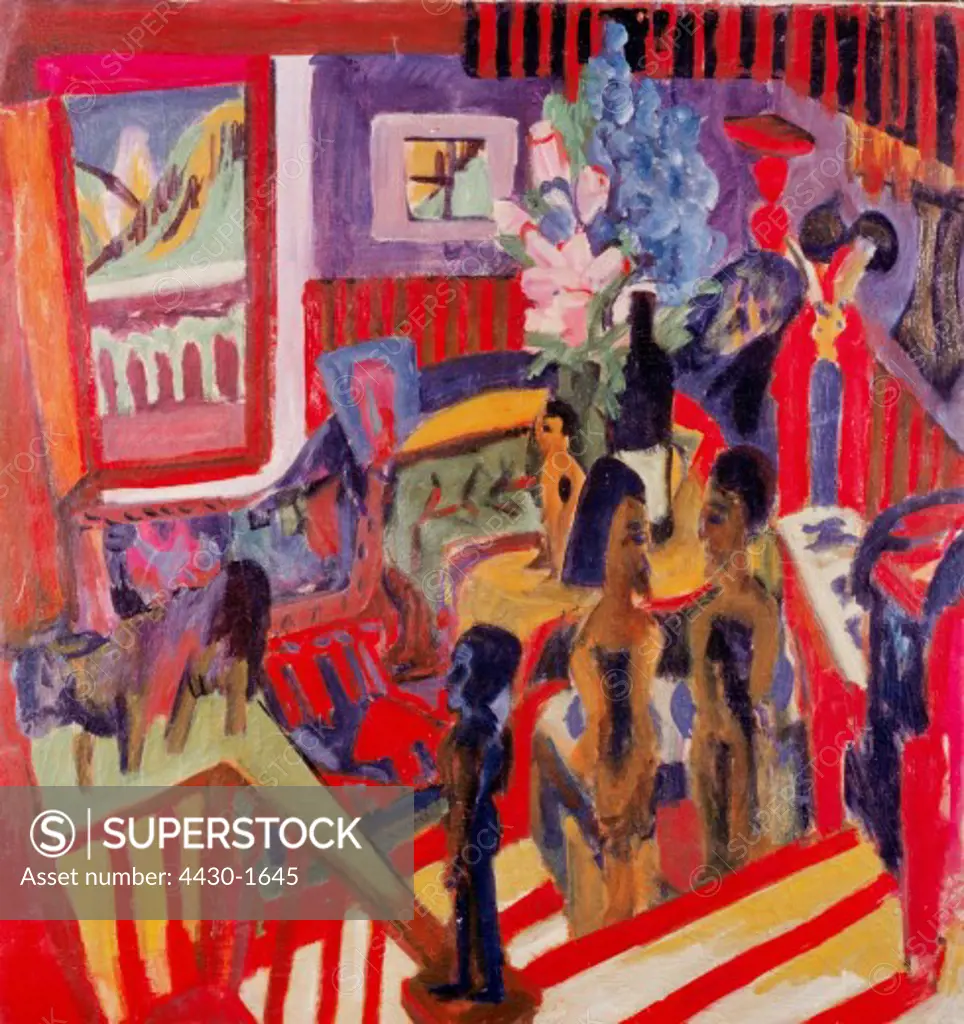 fine arts, Kirchner, Ernst Ludwig, (1880 - 1938), painting, ""Atelierecke"", (""studio corner""), 1920, oil on canvas, 126 cm x 121 cm, national gallery, Berlin,
