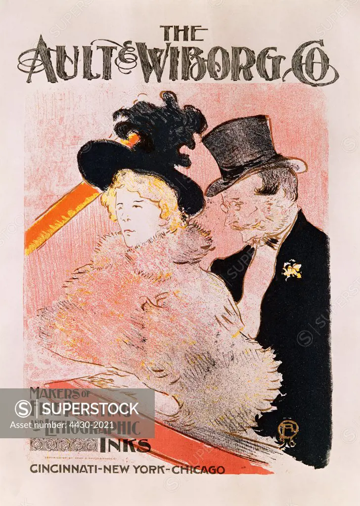 fine arts, Toulouse-Lautrec, Henri de (1864 - 1901), poster ""The Ault & Wiborg Co"", 1896, Museum Albi,