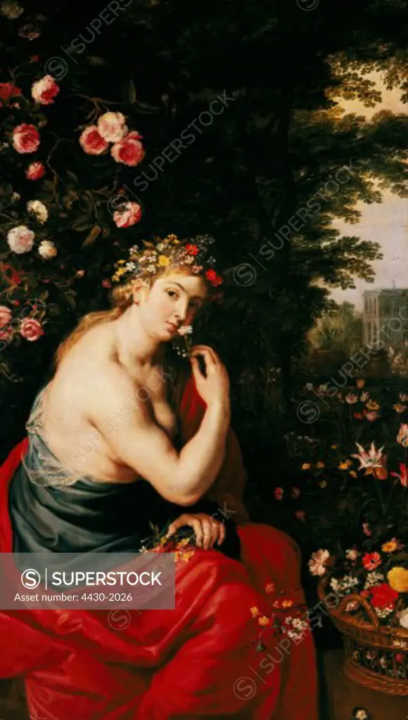 fine arts, Rubens, Peter Paul (1577 - 1640), painting, ""La diosa Flora"", Prado, Madrid,
