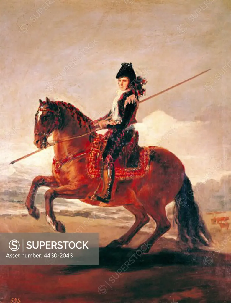 fine arts, Goya y Lucientes, Francisco de, (1746 - 1828), painting, ""Picador a caballo"", (""picador on horse""), Prado, Madrid,