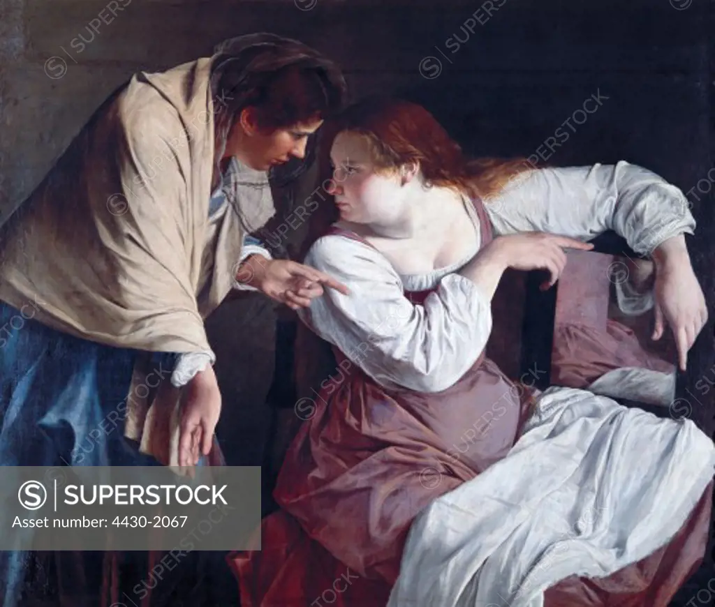 fine arts, Gentileschi, Orazio, (1563 - 1639), painting, ""Martha blaming her sister Mary"", canvas, 133 cm x 155 cm, Old Pinakothek, Munich,.