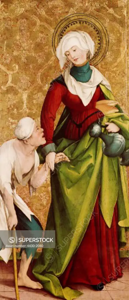 fine arts, Schaffner, Martin, (circa 1478 - circa 1548), painting, ""Saint Elizabeth"", Ulm, Muenster,
