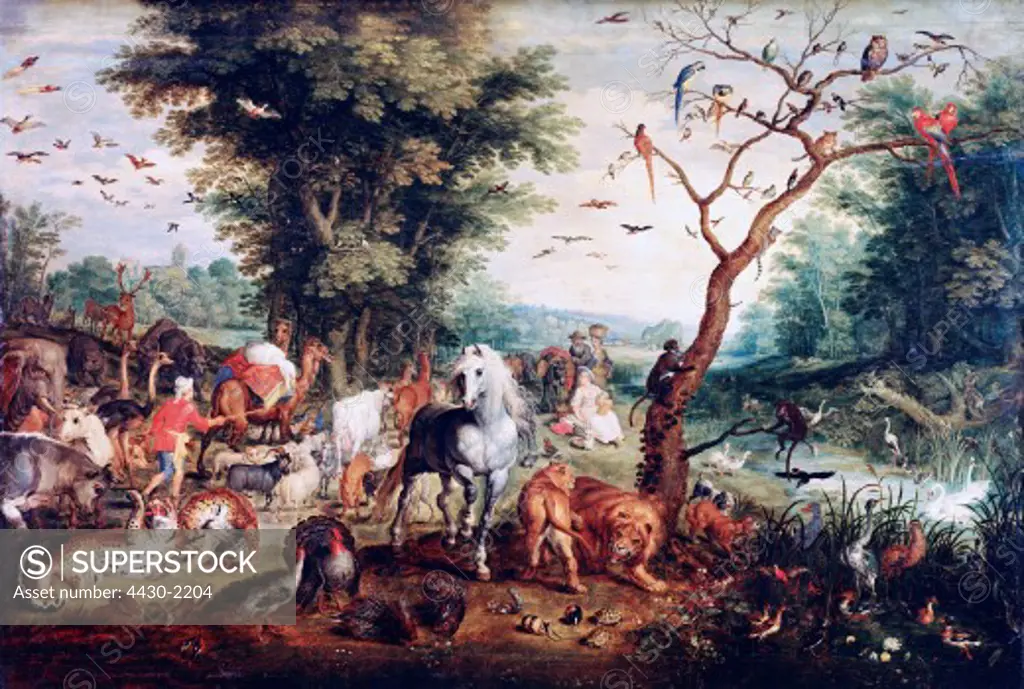 fine arts, Brueghel, Jan the Elder, (1568 - 1625), painting, ""Noah leading animals into the ark"", 1615, Museum of Fine Arts, Budapest,