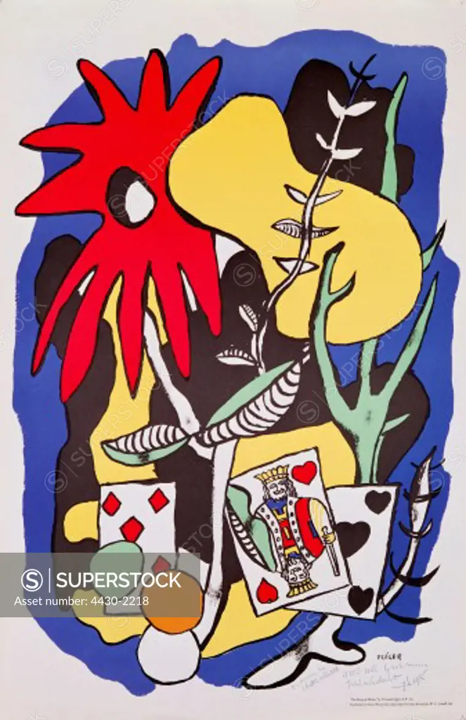 fine arts, Leger, Fernand, (1881 - 1955), graphics, ""kingf of hearts""), Grohmann collection, Gauting, ARTIST'S COPYRIGHT MUST ALSO BE CLEARED,