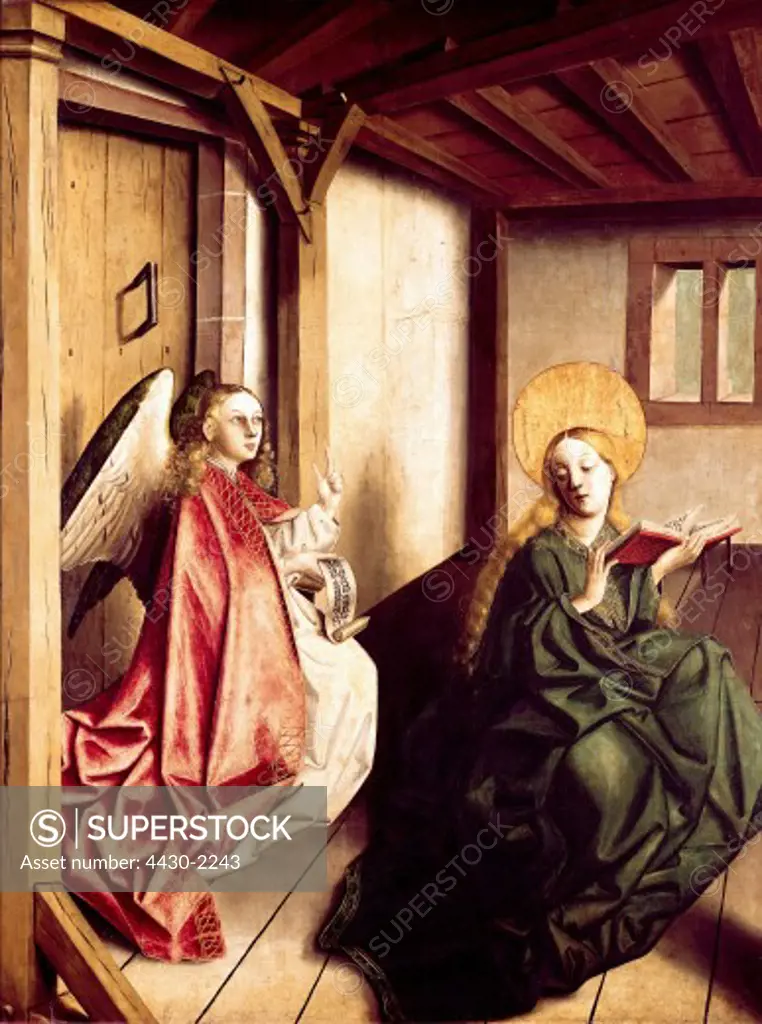 fine arts, religious art, Saint Mary, annunciation, painting by Konrad Witz (circa 1400 - 1445/1446), Germanic National Museum, Nuremberg,