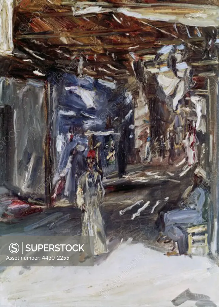 fine arts, Slevogt, Max (8.10.1868 - 20.9.1932), painting ""At the Bazaar"", circa 1914, Hessisches Landesmuseum Darmstadt, Germany, ARTIST'S COPYRIGHT MUST ALSO BE CLEARED,