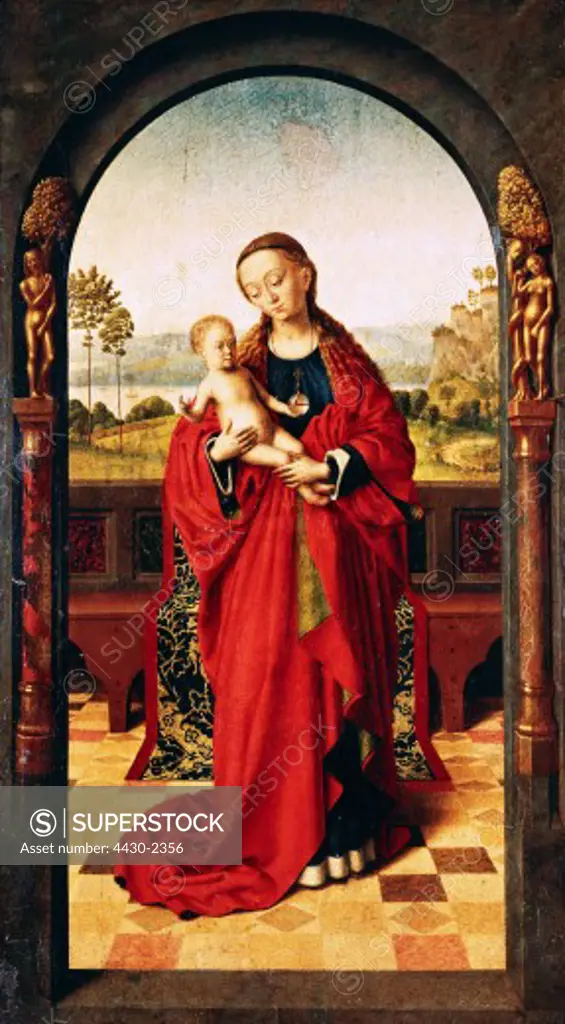 fine arts, Christus, Petrus, (circa 1410 - 1472 / 1473), painting, ""Madonna"", circa 1445, panel, 55,5 cm x 31,5 cm, Museum of Fine Arts, Budapest,