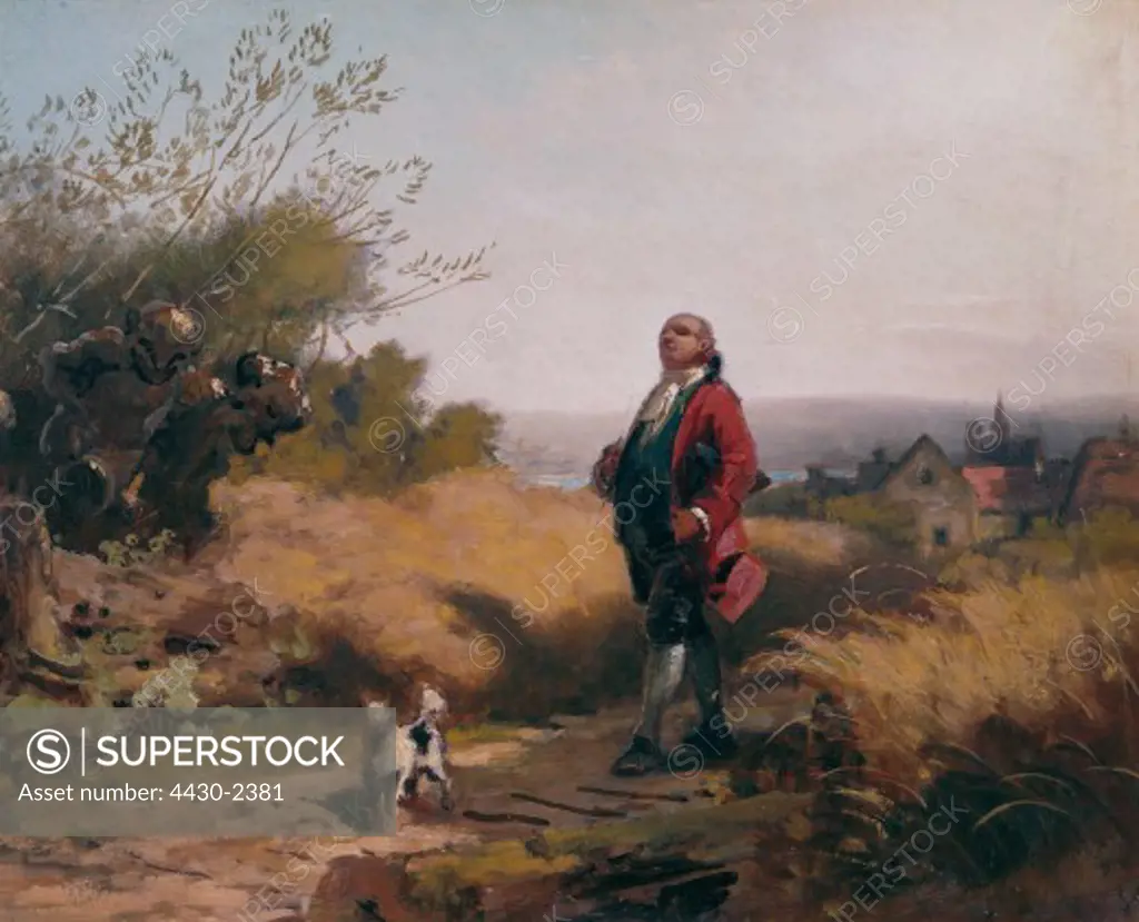 fine arts, Spitzweg, Carl (1808 - 1885), painting, ""Der Gutsherr"" (The Laird), oil on wood, 24.5 cm x 31 cm, von der Heydt Museum, Wuppertal,