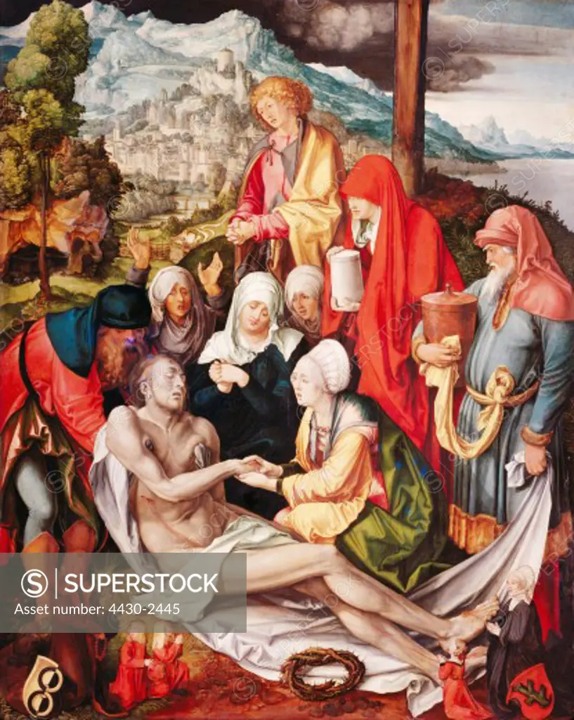 fine arts, D™rer, Albrecht, (1471 - 1528), painting, ""The Lamentation for Christ"", 1500 - 1503, oil on panel, 151 cm x 121 cm, Old Pinakothek, Munich,